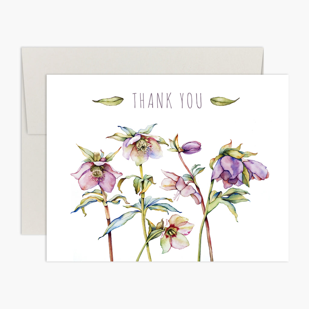 Watercolor Blossoms Thank You Card