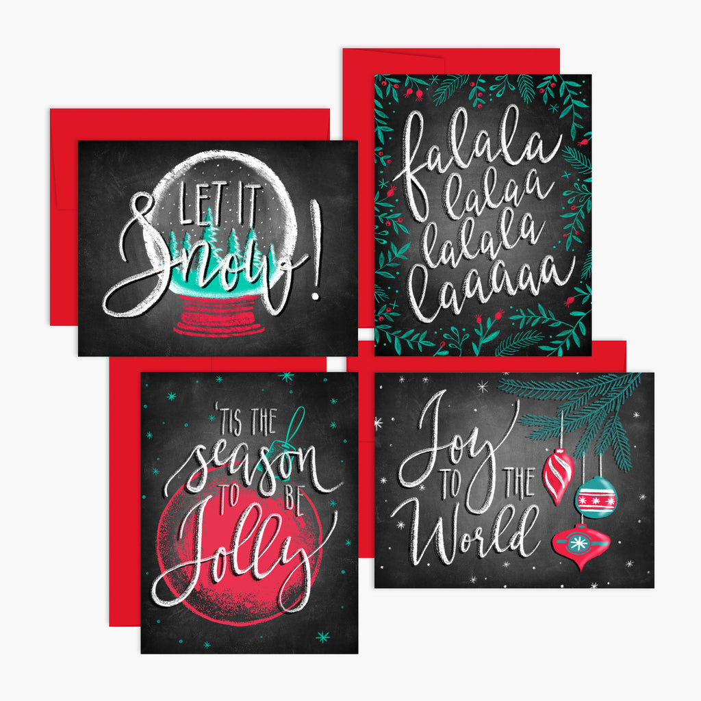 Carols in Chalk Holiday Card Set